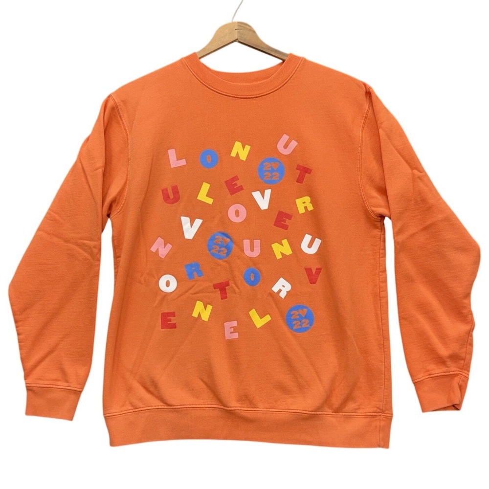 Harry Styles 2022 Love On Tour Love Soup Orange Alphabet Sweatshirt‎ Sz XL